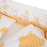 Постельный комплект 4 эл Twins Comfort бампер + сменка 4052-C-021, Горошки оранжевые, оранжевый