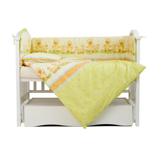 Постельный комплект 4 эл Twins Comfort бампер + сменка 4052-C-027, Утята зеленые, салатовый
