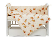 Постельный комплект 4 эл Twins Comfort бампер + сменка 4052-C-031, Пчелки, бежевый