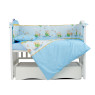 Постельный комплект 4 эл Twins Comfort бампер + сменка 4052-C-011, Медуны голубые, синий