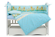 Постельный комплект 4 эл Twins Comfort бампер + сменка 4052-C-025, Утята голубые, синий