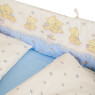 Постельный комплект 4 эл Twins Comfort бампер + сменка 4052-C-017, Игрушки голубые, беж/голубой