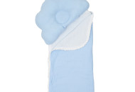 Плед и подушка ортопедическая Twins муслин маршмеллоу 110х80 1411-TMPO-04, blue, голубой