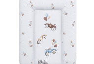 Пеленальный матрас Cebababy 50x70 Retro Autumn W-143-000-640, Retro Cars, белый