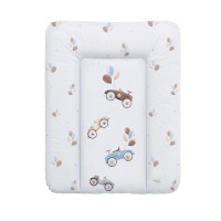 Пеленальный матрас Cebababy 50x70 Retro Autumn W-143-000-640, Retro Cars, белый