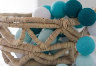 Гирлянда - ночник Cottonballlight 20 шариков в коробке Aqua, бирюза