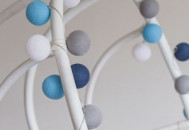 Гирлянда - ночник Cottonballlight 20 шариков в коробке Blue, голубой