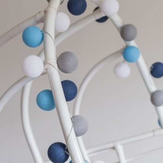 Гирлянда - ночник Cottonballlight 20 шариков в коробке Blue, голубой