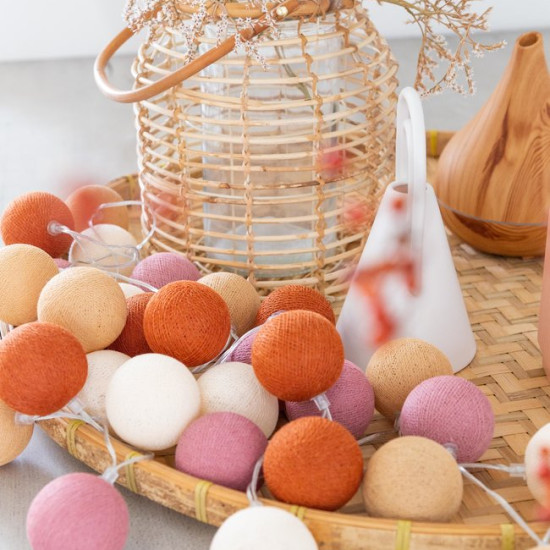 Гирлянда - ночник Cottonballlight 20 шариков в коробке Rusty, мультиколир