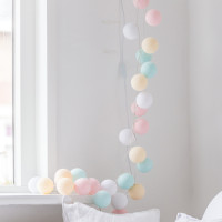Гирлянда - ночник Cottonballlight 20 шариков в коробке Pastel, мультиколир