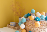 Гирлянда - ночник Cottonballlight 20 шариков в коробке Pacific, мятный