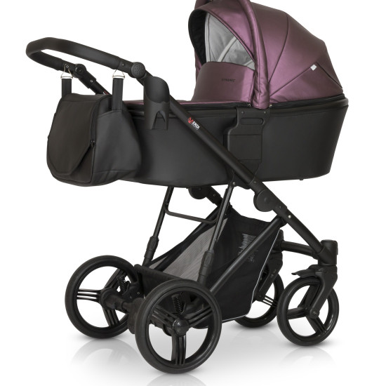 Коляски 3 в 1 Verdi Dynamic 9023-VDE-10L ECO, black/bordo pearl, чорний/бордо перла