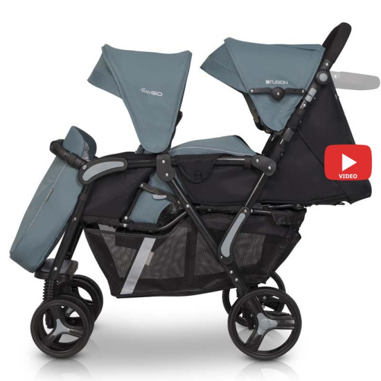 Коляска для двійні EasyGo Fusion Duo 2021 9023-EGFD20-04, Mineral, м''ятний