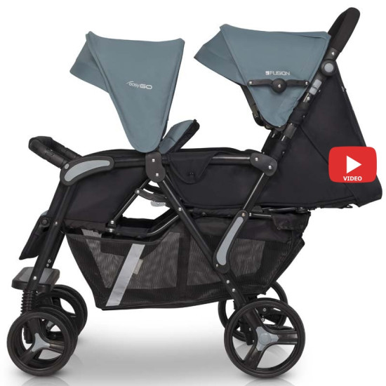 Коляска для двійні EasyGo Fusion Duo 2021 9023-EGFD20-04, Mineral, м''ятний