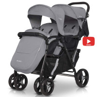 Коляска для двойни EasyGo Fusion Duo Pearl светлый серый