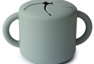 Silicone mug for snacks Mushie, Cambridge Blue, menthol