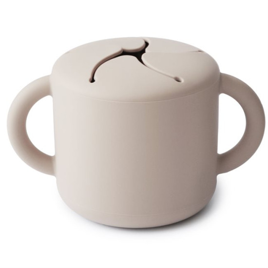 Силіконова кружка для снеків Mushie, Ivory, латте