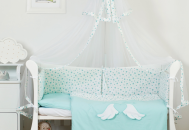 Постільний комплект 8 ел Twins Evo Angel Baby 4074-A-042, mint, м'ятний
