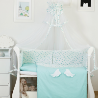 Постельный комплект 8 эл Twins Evo Angel Baby 4074-A-042, mint, мятный