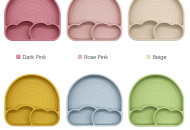 Силіконова секційна тарілка на присосці Twins Rainbow