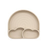 Тарелка силиконовая секционная на присоске Twins Rainbow TR-03-02, beige, бежевый