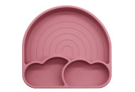 Silicone sectional plate with suction cup Twins Rainbow TR-03-24, dark pink, pink smoke