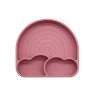 Silicone sectional plate with suction cup Twins Rainbow TR-03-24, dark pink, pink smoke