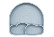 Silicone sectional plate on a suction cup Twins Rainbow TR-03-04, dusty blue, blue