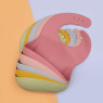 Нагрудник силиконовый Twins Bib TB-03-04, dusty blue, голубой