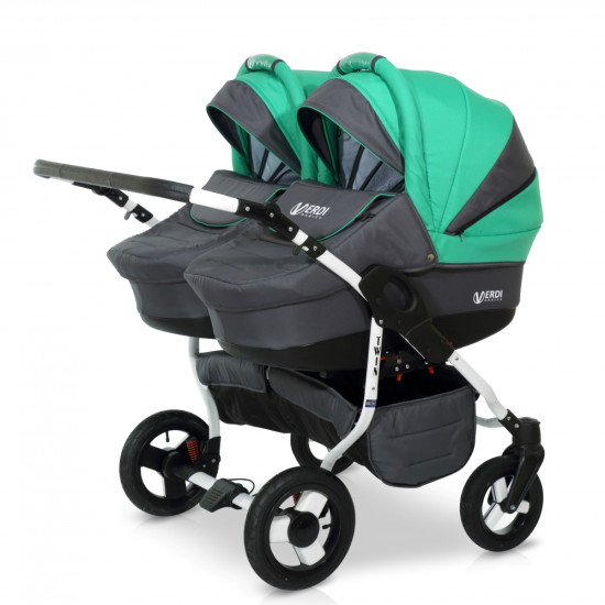 Коляска для двійні Verdi Twin 07, бірюза