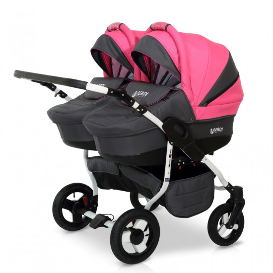 Коляска для двійні Verdi Twin 08, рожевий