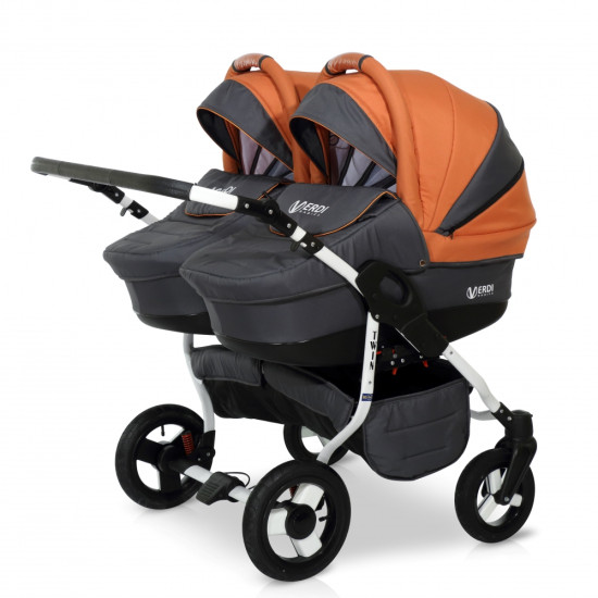Коляска для двійні Verdi Twin 10, оранжевий