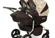 Коляска для двійні Verdi Twin 12, беж/коричневий