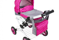 Коляска для ляльки Adbor Lily 08 рожевий/сірий
