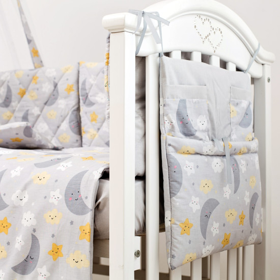 Постельный комплект 8 эл Twins Premium Glamour 4029-TGN-101, Ноченька серая, серый
