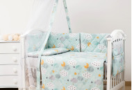Постельный комплект 8 эл Twins Premium Glamour 4029-TGС-14 Clouds mint, м 