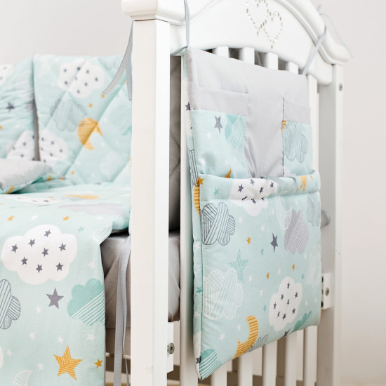 Постельный комплект 8 эл Twins Premium Glamour 4029-TGС-14 Clouds mint, м 