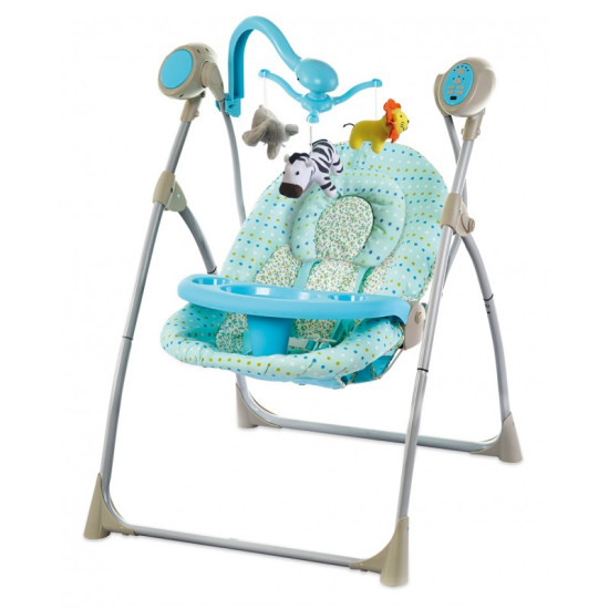 Качели Baby Mix SW102 мобиль + пульт LCP-SW102RCDIN, dino, серый