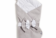 Конверт-плед Twins Waffle Bear з декором 9015-TWBD-101, light grey, світло сірий