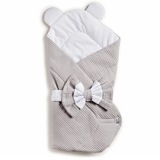 Twins Waffle Bear envelope with decor 9015-TWBD-101, Light Grey, light gray
