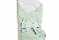 Конверт-плед Twins Waffle Bear з декором 9015-TWBD-14, mint, м'ятний