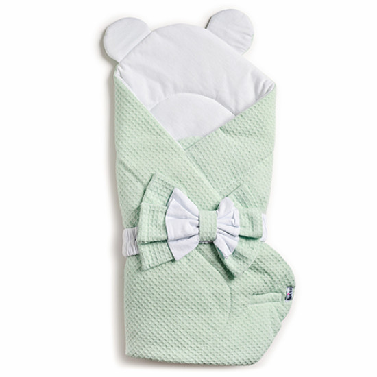 Twins Waffle Bear envelope with decor 9015-TWBD-14, Mint, Mint