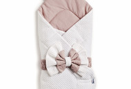 Twins Waffle Bear envelope with decor 9015-TWBD-02 White / Beige, white / beige