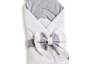 Twins Waffle Bear envelope with decor 9015-TWBD-10, White / Grey, white / gray