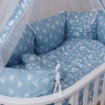Бампер - подушка в детскую кровать Twins Лесные обитатели (2 шт) голубой