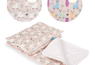 Set of plaid with a pillow CEBA W-827-120-607, LAMA, Pink