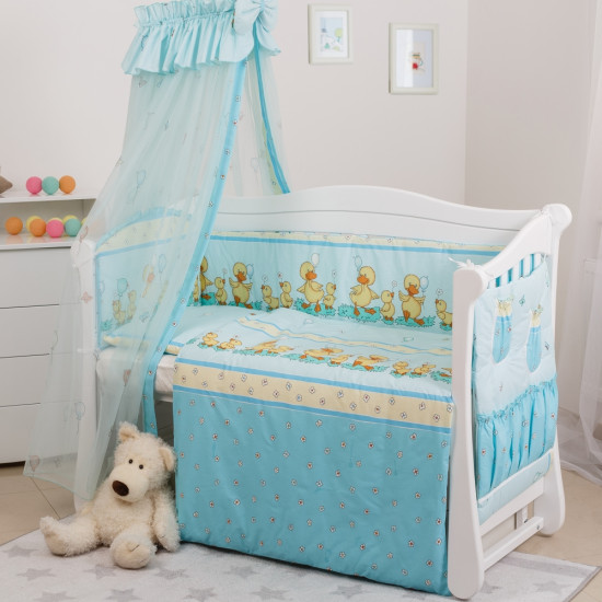 Постельный комплект 8 эл Twins Standard Basic 4050-СB-025, Утята голубые, голубой
