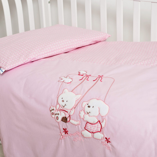Сменная постель 3 эл в детскую кроватку Twins Limited 3099-TL-004, Dog & cat pink, розовый