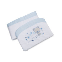 Бампер Twins Evo Лето сатин / аппликация 2073-A-401, white / blue, белый / голубой