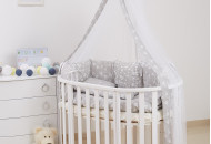 Постельный комплект 8 эл Twins Dolce Лесные жители 4063-D-016, grey, серый